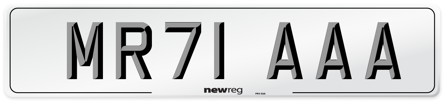 MR71 AAA Number Plate from New Reg